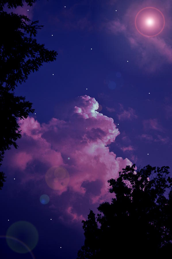 Purple Moonlight Night Digital Art by Jacob Folger