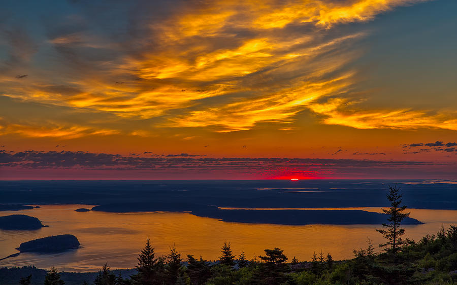 Acadia National Park Photograph - Purple Morning Majesty by John M Bailey