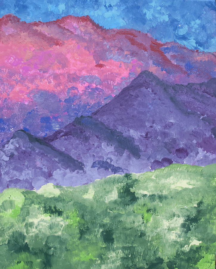 painting purple mountains