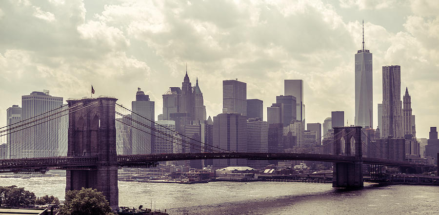 New York City Skyline Photograph - Purple New York by Ovidiu Rimboaca