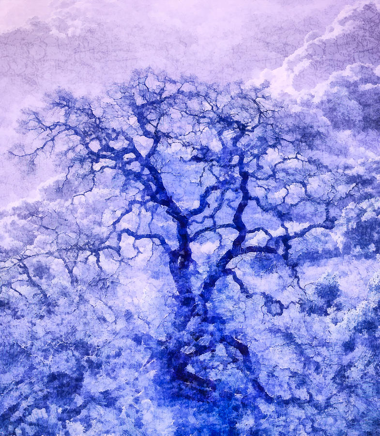 Purple Oak Tree Dream  Digital Art by Priya Ghose