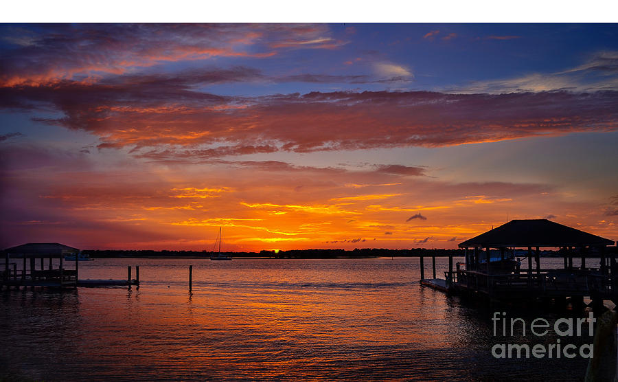 Purple Orange Boathouse Sunset  Photograph by Amy Lucid