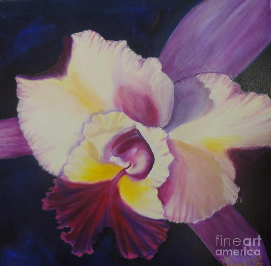 Purple Orchid Painting by Jenny Lee