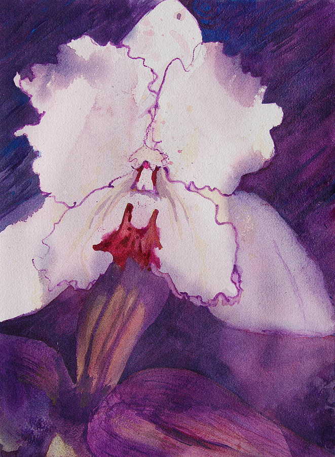 Purple Orchid Painting by Terry Holliday