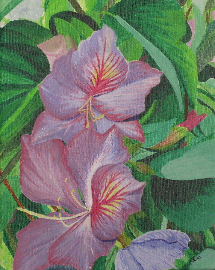 Purple Orchid Tree Painting by Hilda and Jose Garrancho - Fine Art America