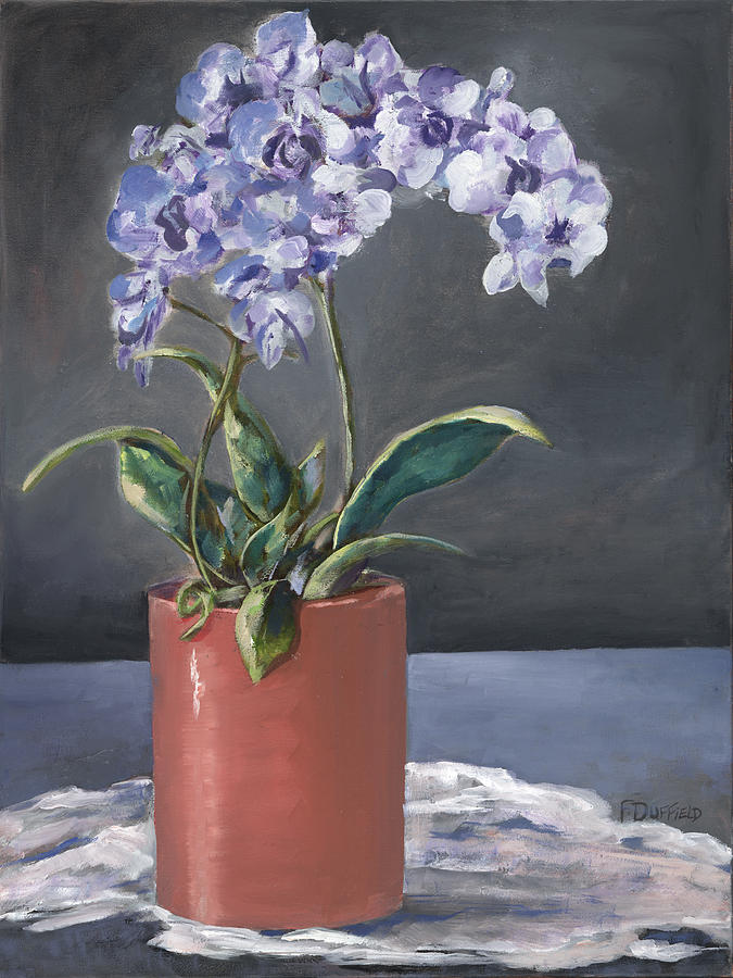 Purple Orchids Painting by Florine Duffield