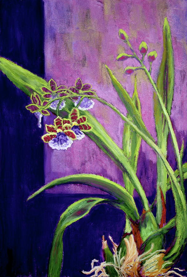 Purple Orchids Painting by Nancy Jolley