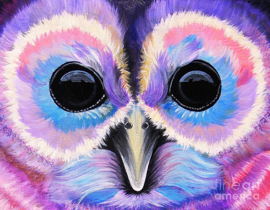 Owl Painting - Purple Owl by Chrissy Neelon