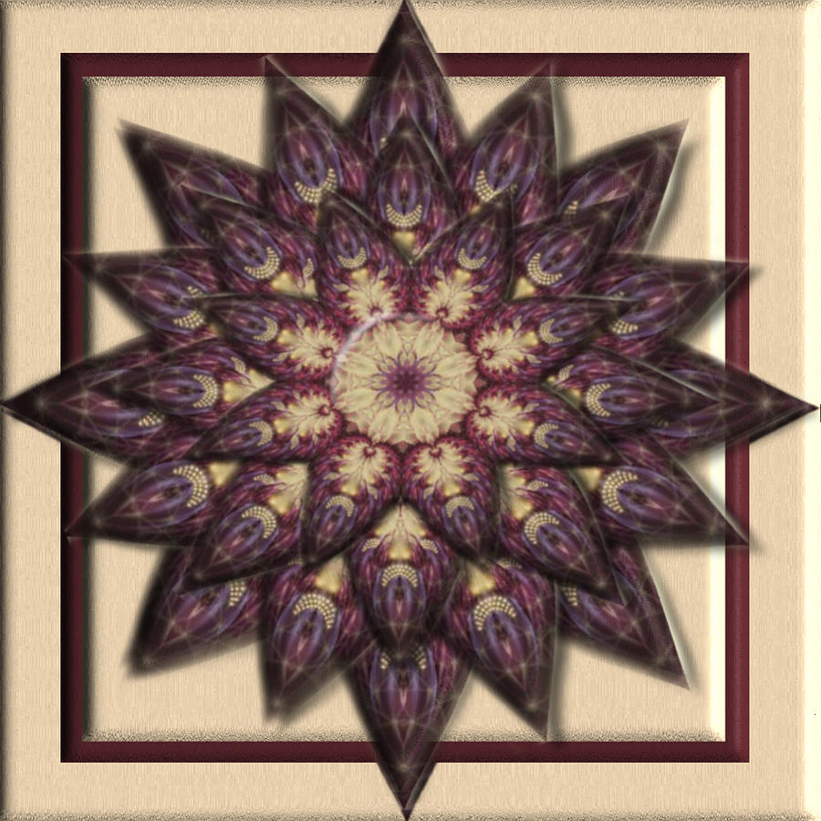Purple Paradise Flower 3D Kaleidoscope Digital Art by Charmaine Zoe