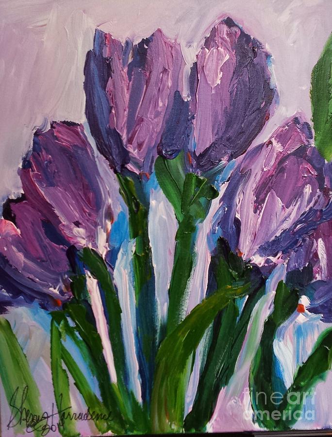 Purple Passion  Painting by Sherry Harradence