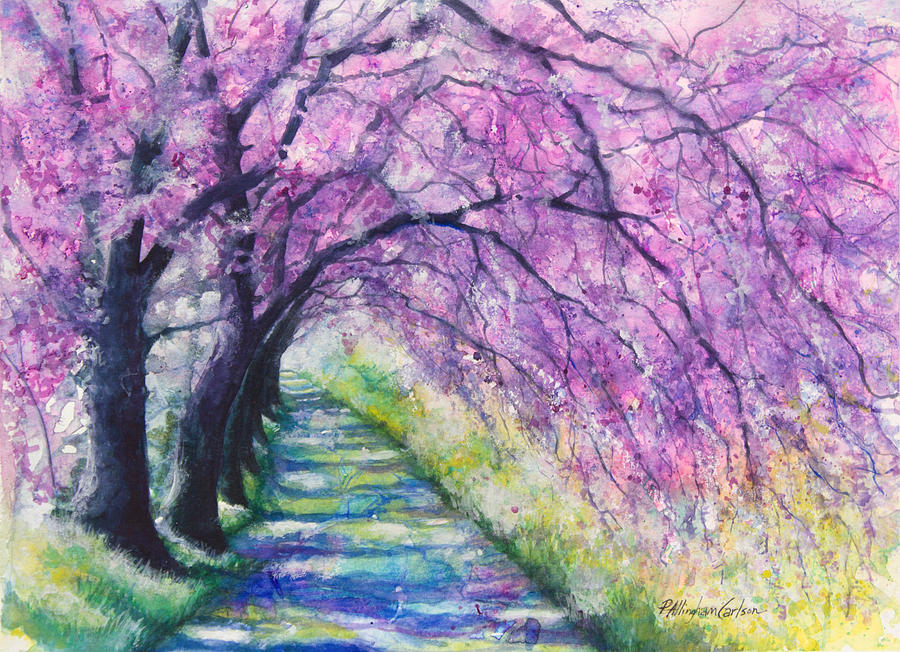 Purple Pathway II Painting by Patricia Allingham Carlson