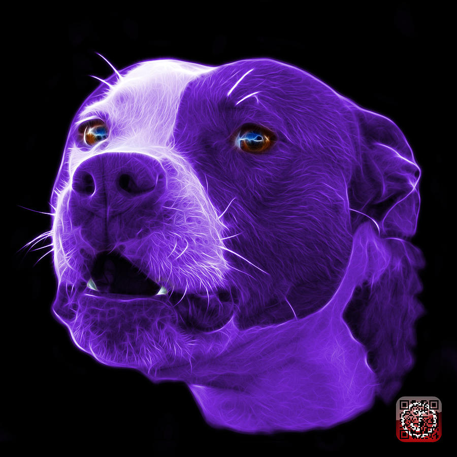 Purple Pitbull Dog 7769 - Bb - Fractal Dog Art Mixed Media by James Ahn