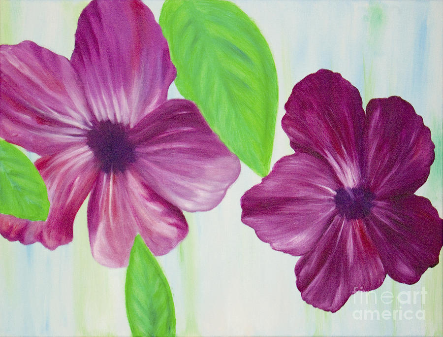 Purple Pop Flowers Painting by Nicole Burnett