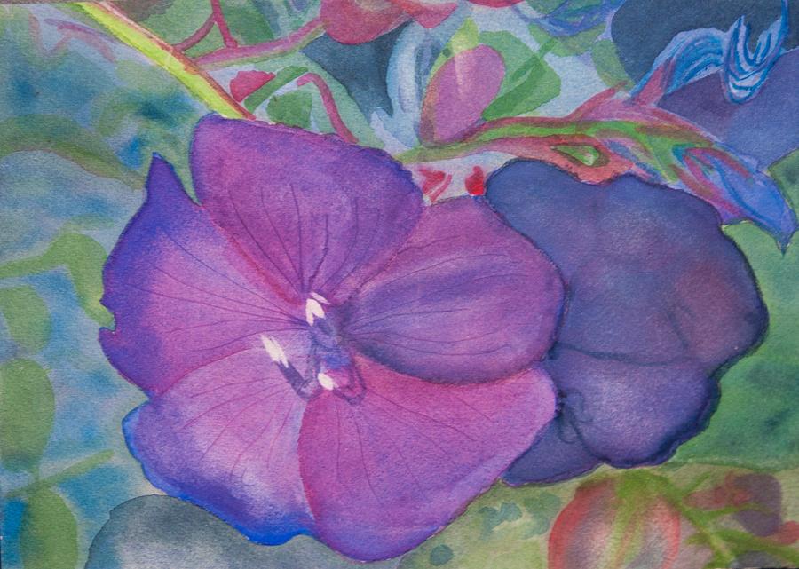 Flowers Still Life Painting - Purple Princess by Charlotte Hickcox