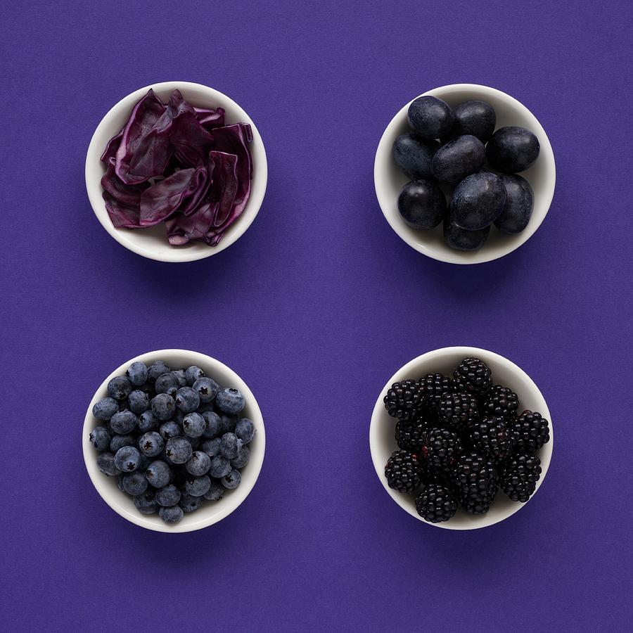 Purple Produce In Dishes Photograph by Science Photo Library