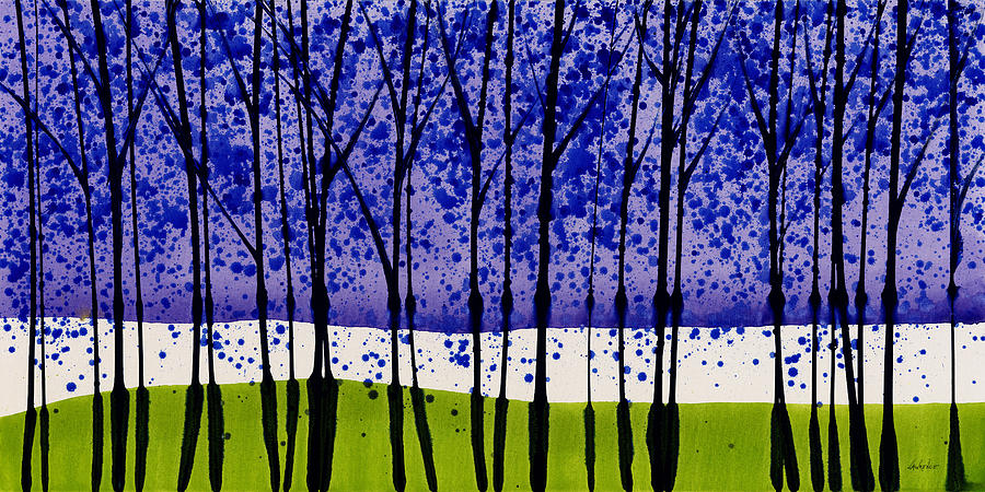 Purple Rain Landscape with Trees 4 Painting by Jerome Lawrence