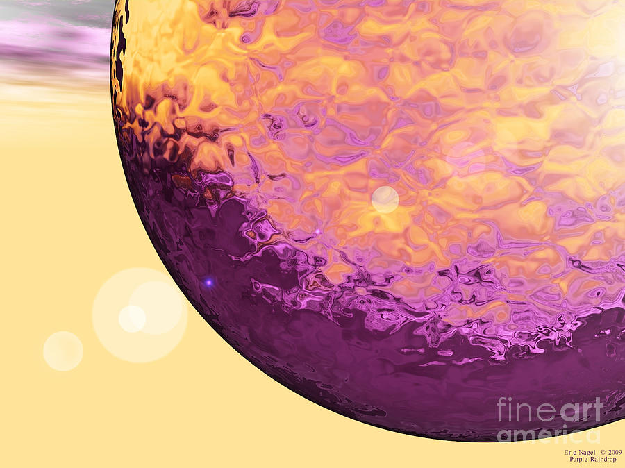 Purple Raindrop Digital Art by Eric Nagel