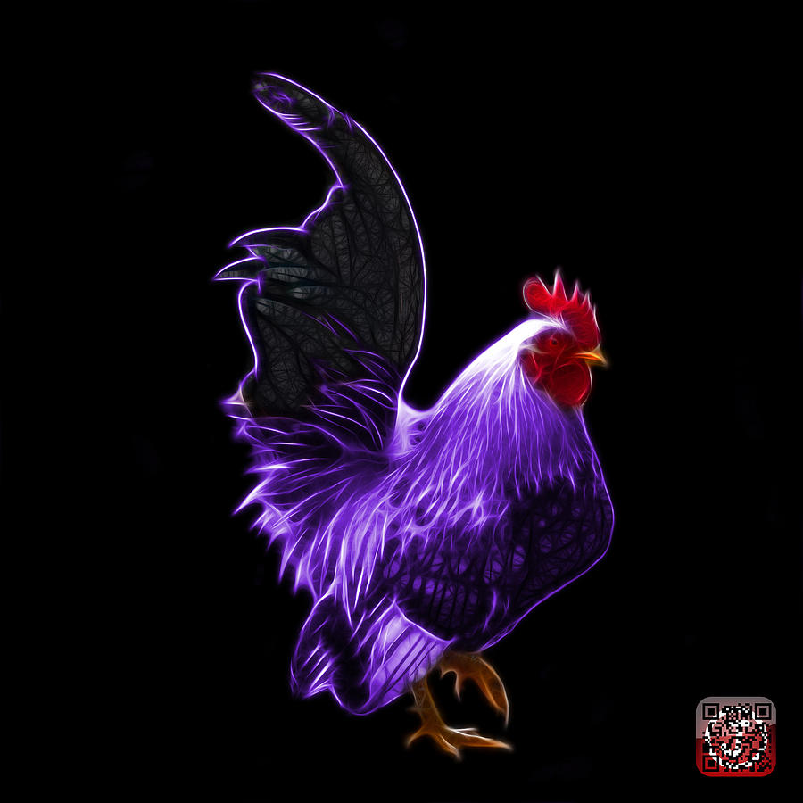 Purple Rooster Pop Art - 4602 - bb - James Ahn Digital Art by James Ahn