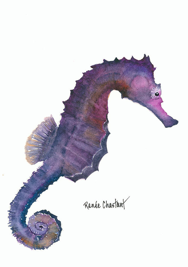 Purple Seahorse Painting by Renee Chastant - Fine Art America