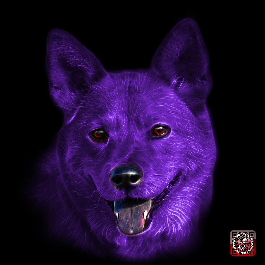 Purple Shiba Inu Dog Art - 8555 - BB Mixed Media by James Ahn