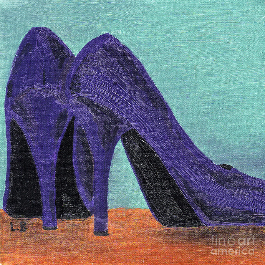 Purple Painting - Purple Shoes by Laurel Best