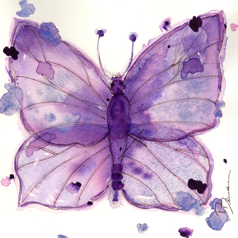 Purple Sketch Painting by Dawn Derman