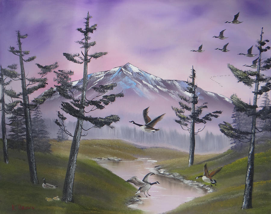 Purple Sky Painting by Kevin  Brown