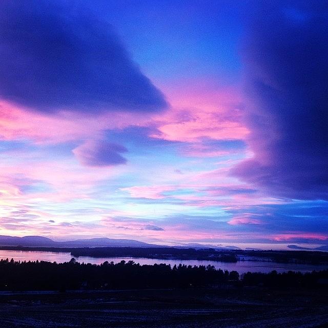 Winter Photograph - #purple #skyporn #sky #heaven #clouds by Michell Gronlund
