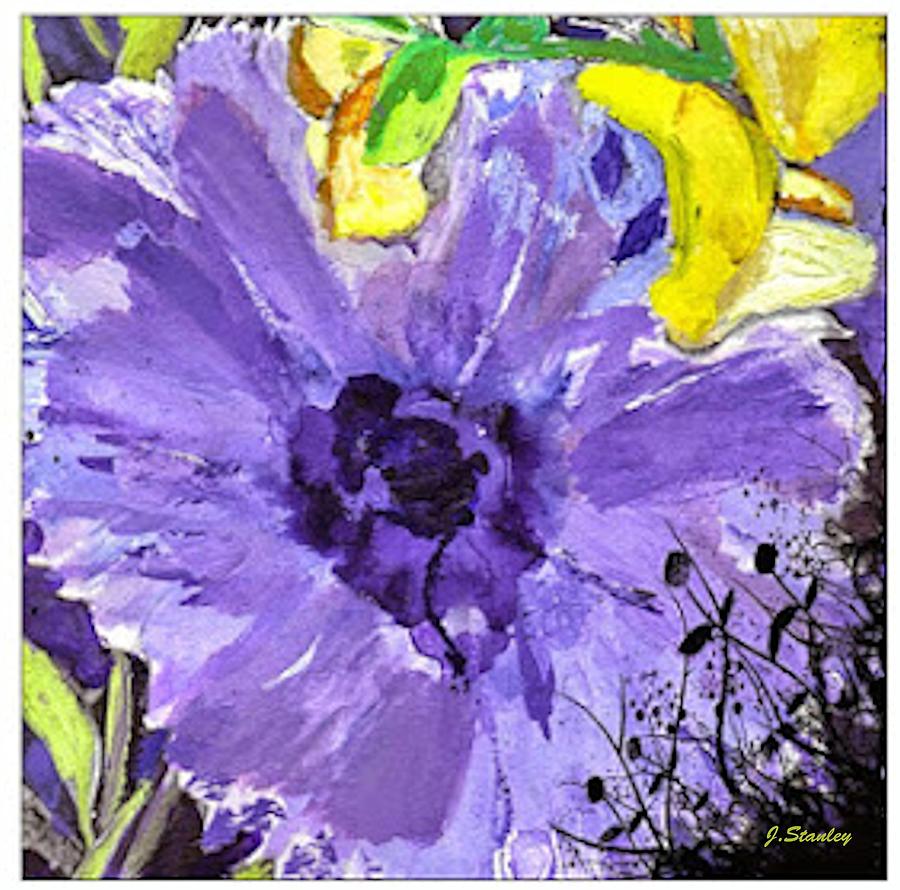 Purple Splash Flower Painting by Janice Stanley - Fine Art America