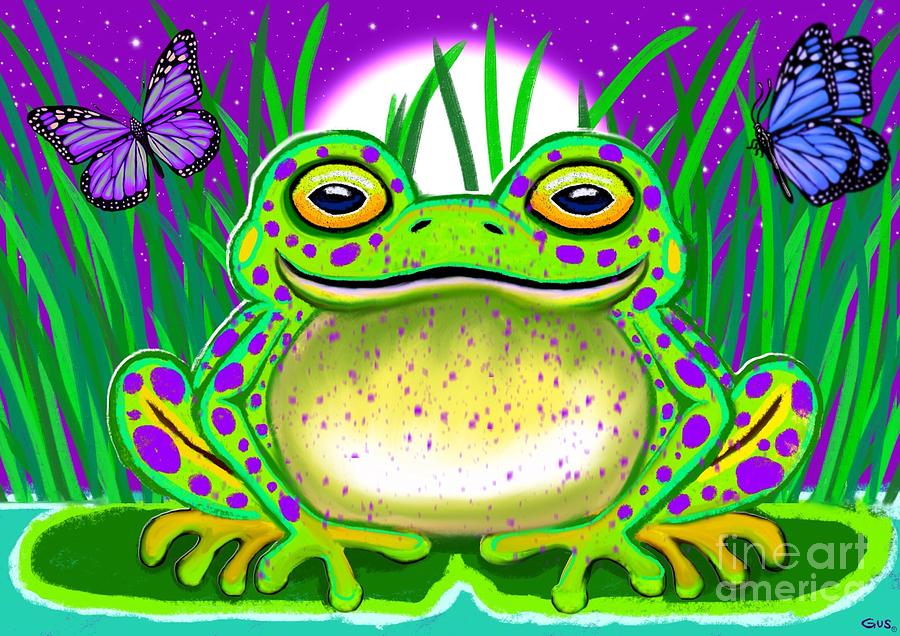 Purple Spotted Frog Painting by Nick Gustafson