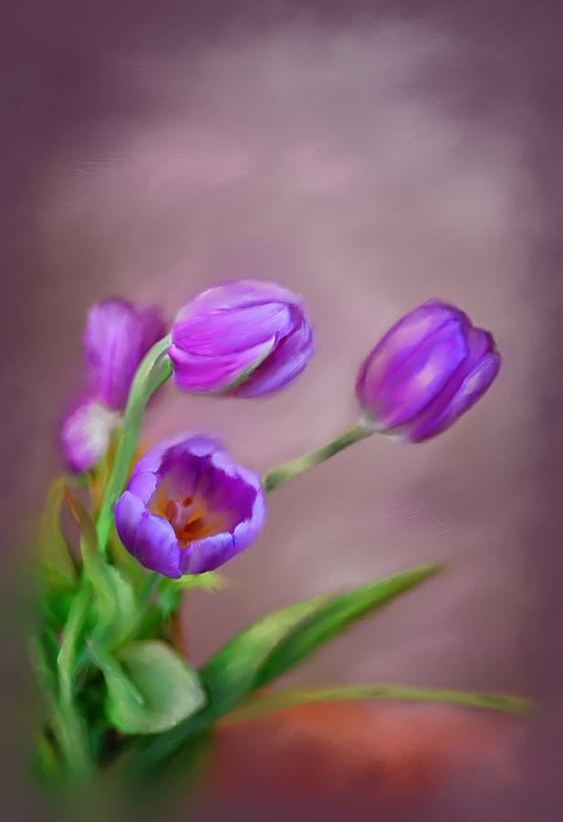 Purple Spring Painting by Mary Timman