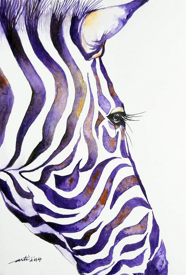 Purple Stripes 1 Painting by Arti Chauhan