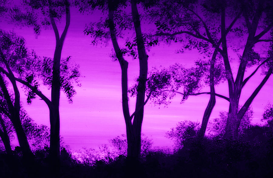 Purple Sunset Painting by Alma Yamazaki