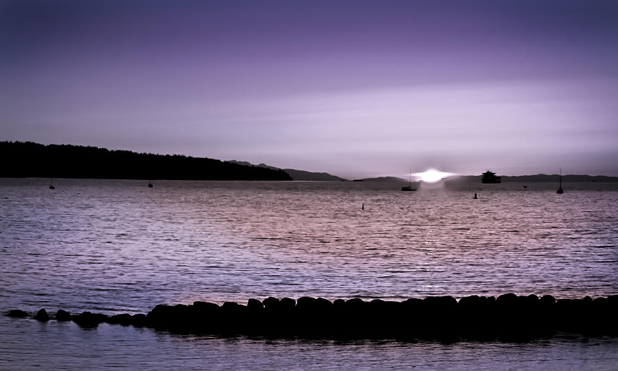 Sunset Photograph - Purple Sunset at English Bay by Eva Kondzialkiewicz