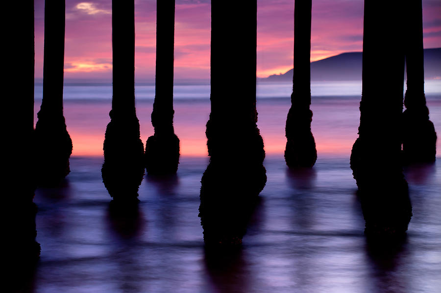 Purple Sunset at Pismo Beach - California Photograph by Gregory Ballos