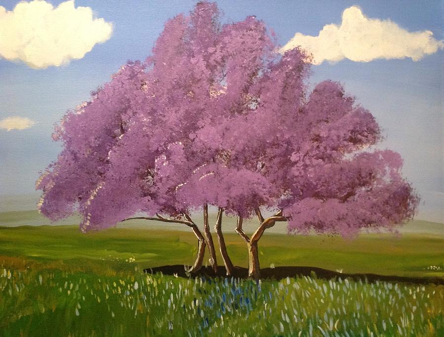 Purple Tree Painting by Sharon Ward - Fine Art America