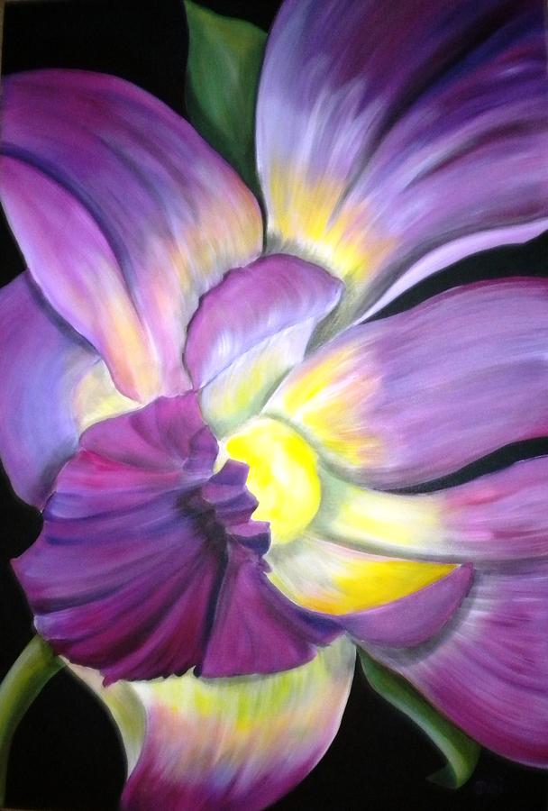 Purple Tropical Painting by Debi Starr