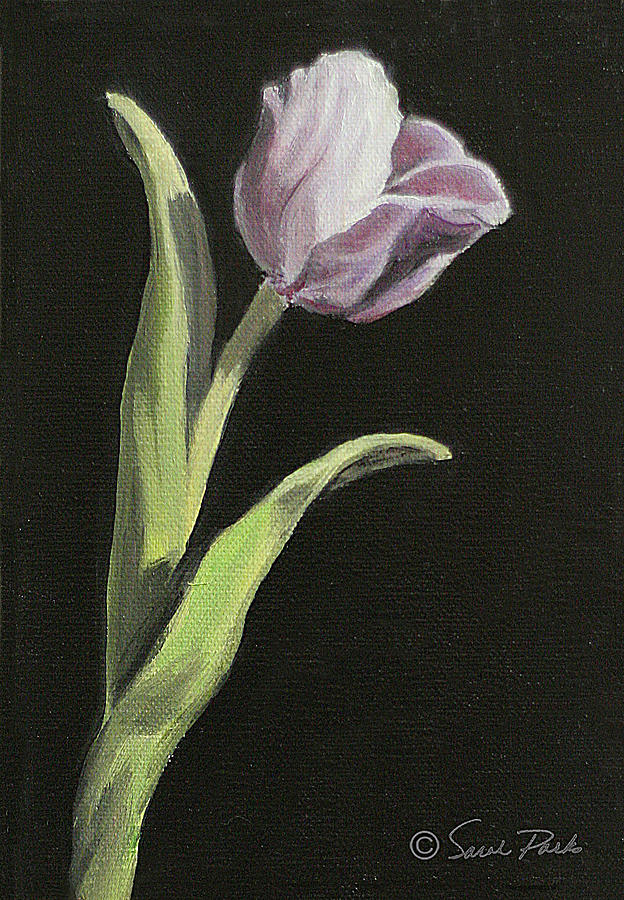 Purple Tulip Painting by Sarah Parks
