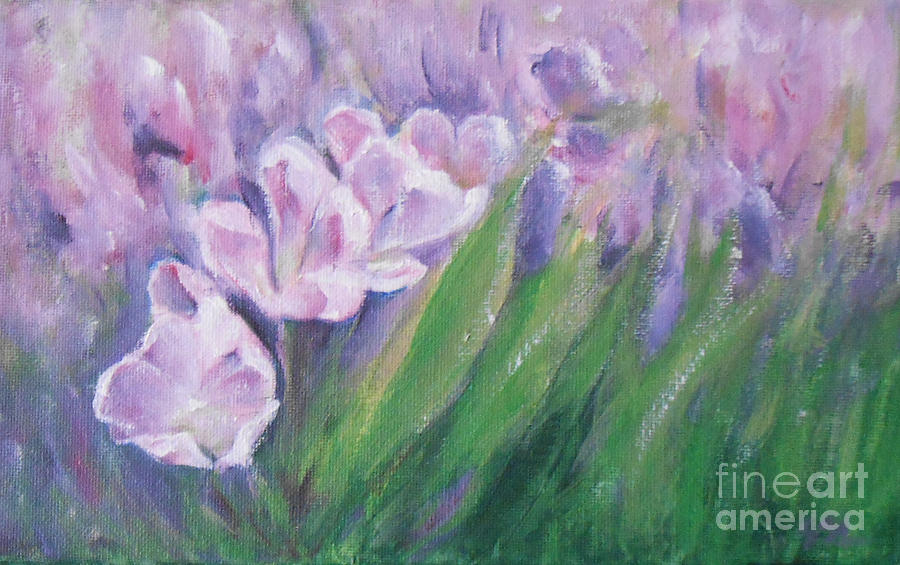 Purple Tulips  Painting by Jane See