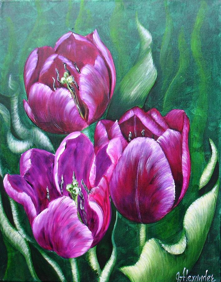 Purple Tulips Painting by Jill Alexander - Fine Art America