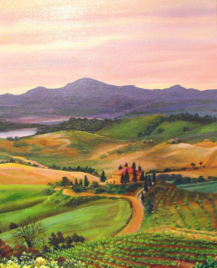 Purple Tuscany Painting by Michell Givens