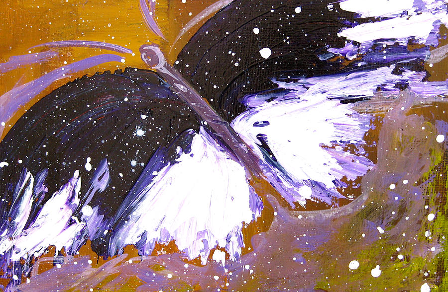Purple White Butterfly Painting by Patricia Awapara