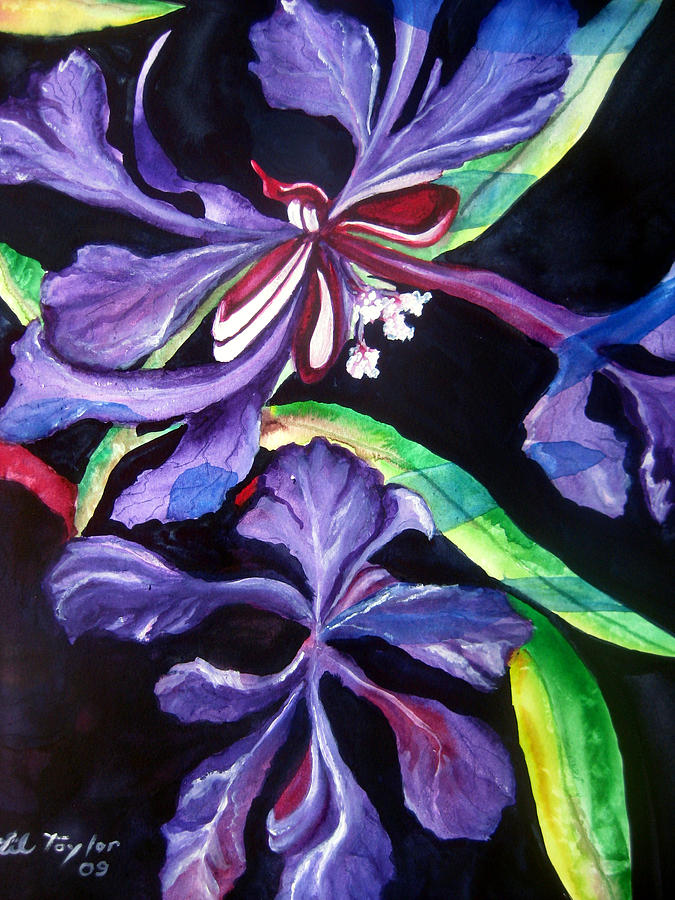 Purple Wildflowers Painting by Lil Taylor