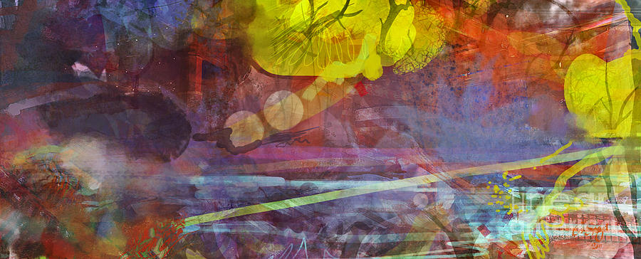 Colour Digital Art - Purple Yellow and Red mix by George Sneyd