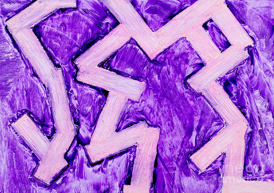 Purple zigzag was painting Painting by Simon Bratt