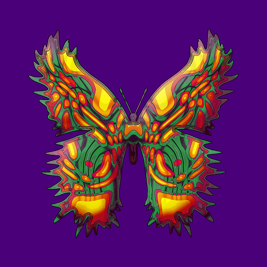 Purplefly Butterfly Digital Art by Deborah Runham