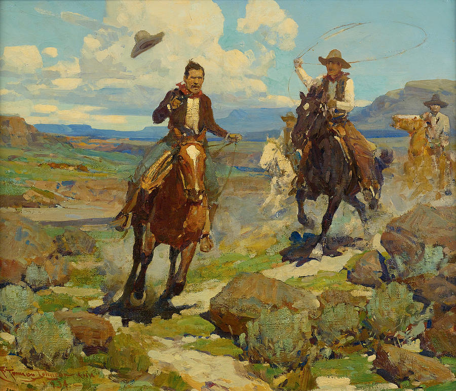 Pursuit of a Cattle Thief Painting by Frank Tenney Johnson