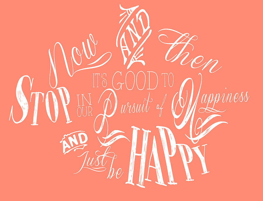 Pursuit of Happiness coral Digital Art by The Sweet Drawer - Fine Art ...