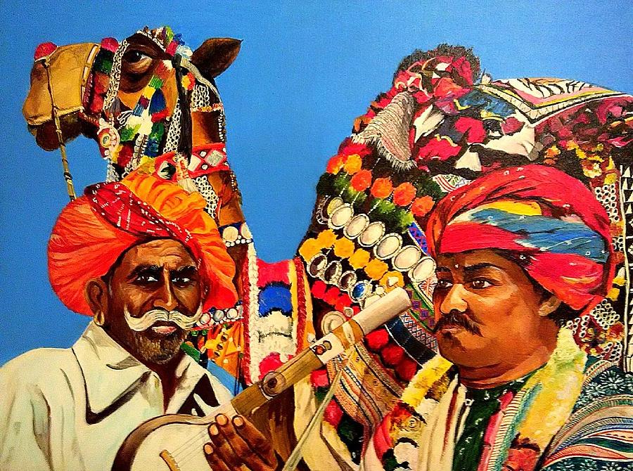 Pushkar Fair Painting by Rama Balakrishnan - Fine Art America