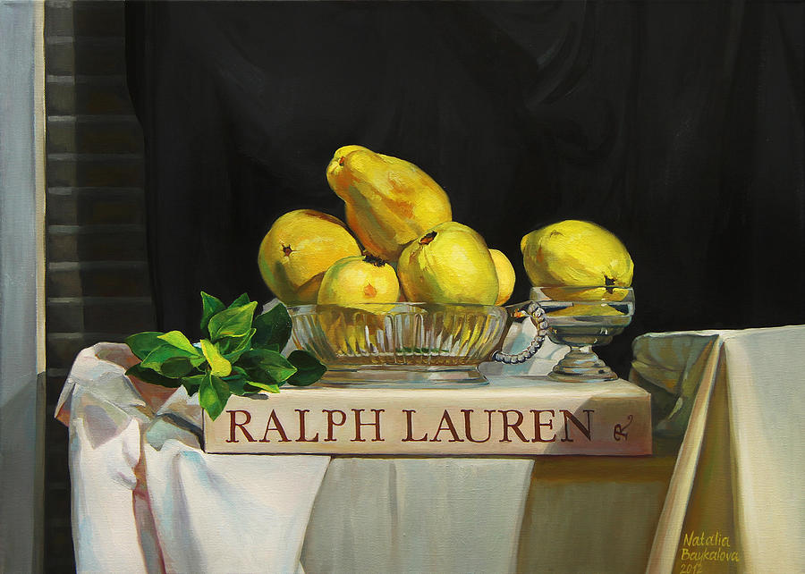 Pear Painting - Put pears on the Ralph Lauren by Natalia Baykalova